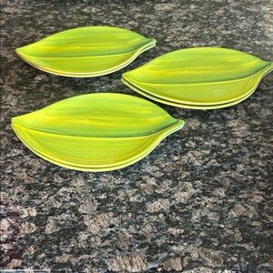 PRECIDIO MELAMIE LEAF APPETIZER SET OF 6 NWT